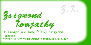 zsigmond komjathy business card